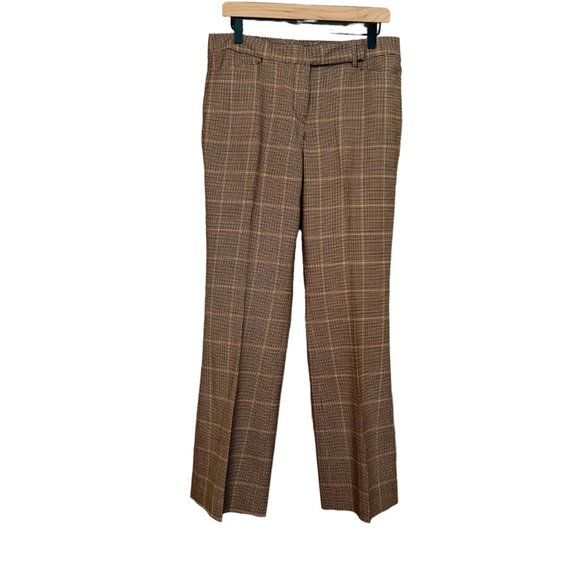 Talbots Brown Wool Houndstooth Flare Trousers Size 10 - Picture 11 of 15